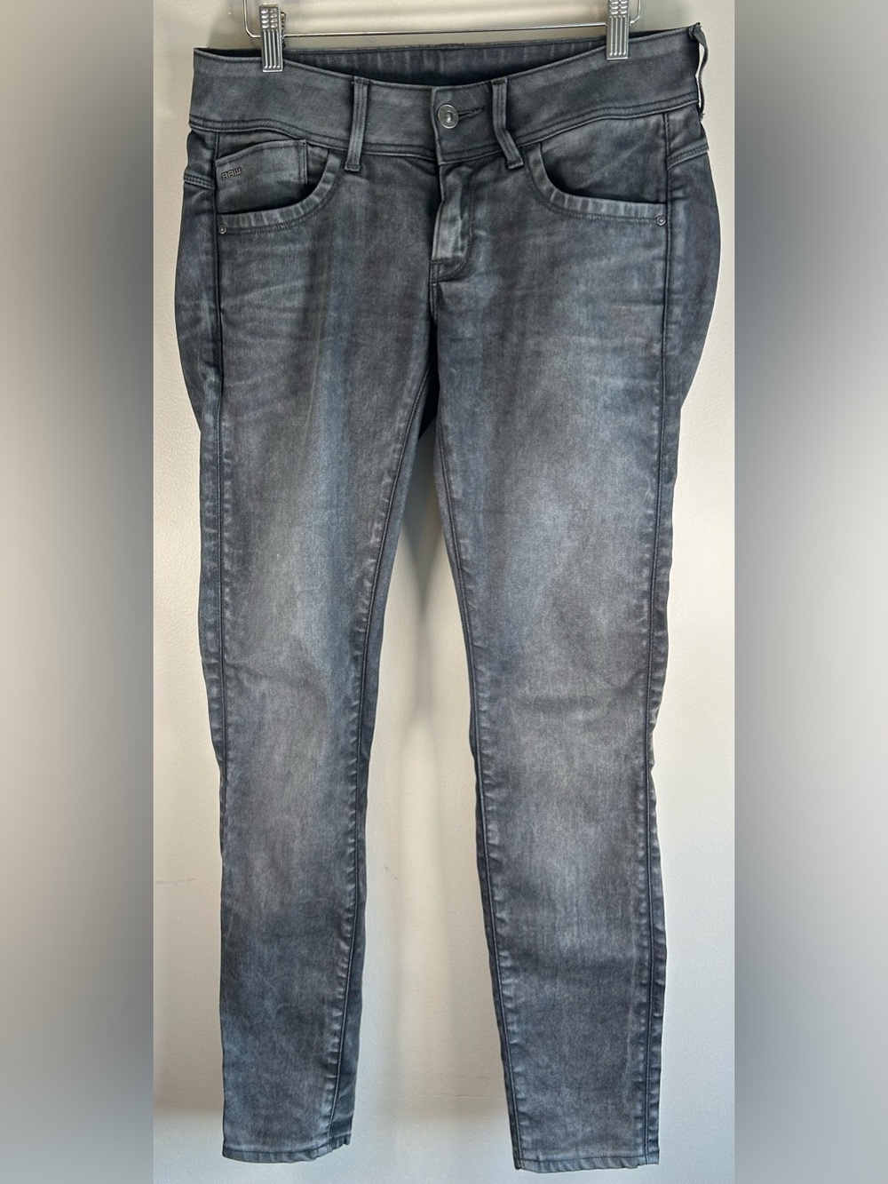 G-Star Raw Lynn Mid Skinny Women’s Jeans 30x32 Gray Dark Aged Stretch Denim EUC